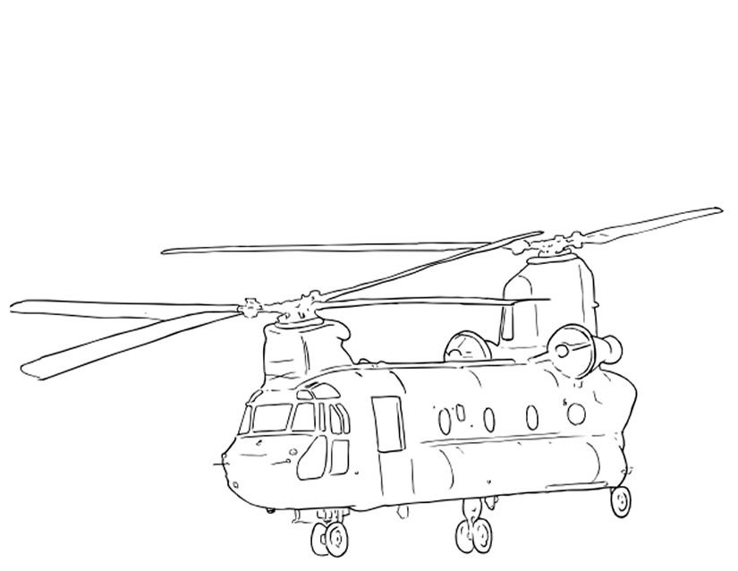 Dessin à colorier: Helicoptère (Transport) #136083 - Coloriages à Imprimer Gratuits