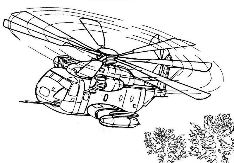 Dessin à colorier: Helicoptère (Transport) #136085 - Coloriages à Imprimer Gratuits