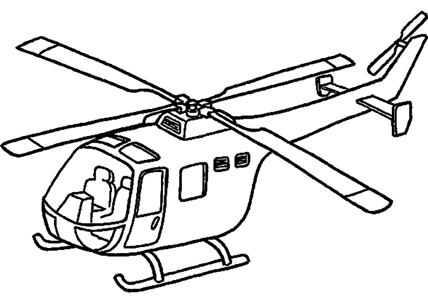 Dessin à colorier: Helicoptère (Transport) #136117 - Coloriages à Imprimer Gratuits