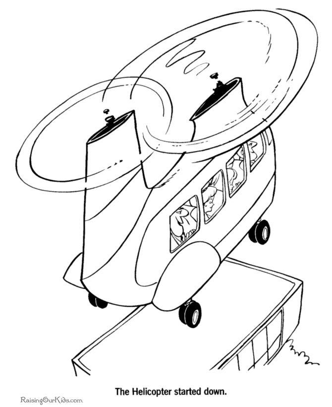 Dessin à colorier: Helicoptère (Transport) #136149 - Coloriages à Imprimer Gratuits