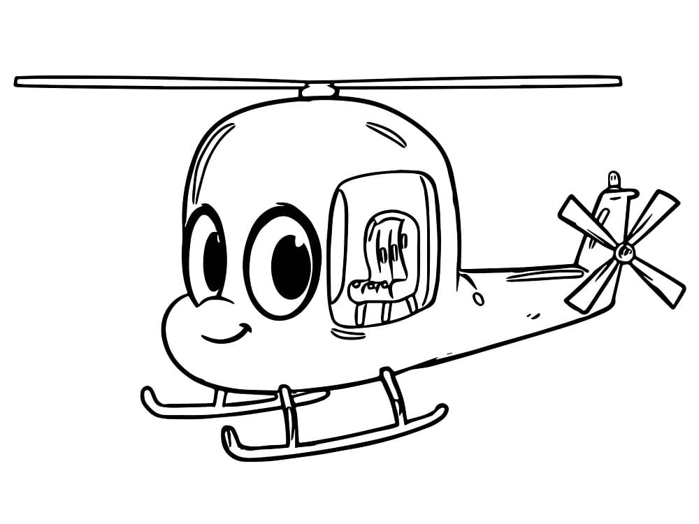 Coloriage gratuit pour enfants et adultes Helicoptère #174159, collection Transport