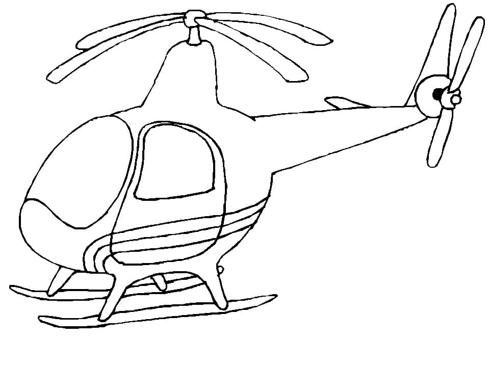 Dessin à colorier Helicoptère #174162 issu de la collection Transport, prêt à imprimer
