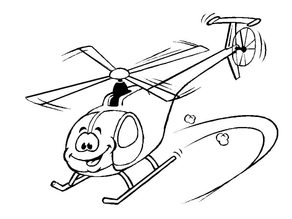 Illustration au trait Helicoptère #174174 de la collection Transport à colorier gratuitement