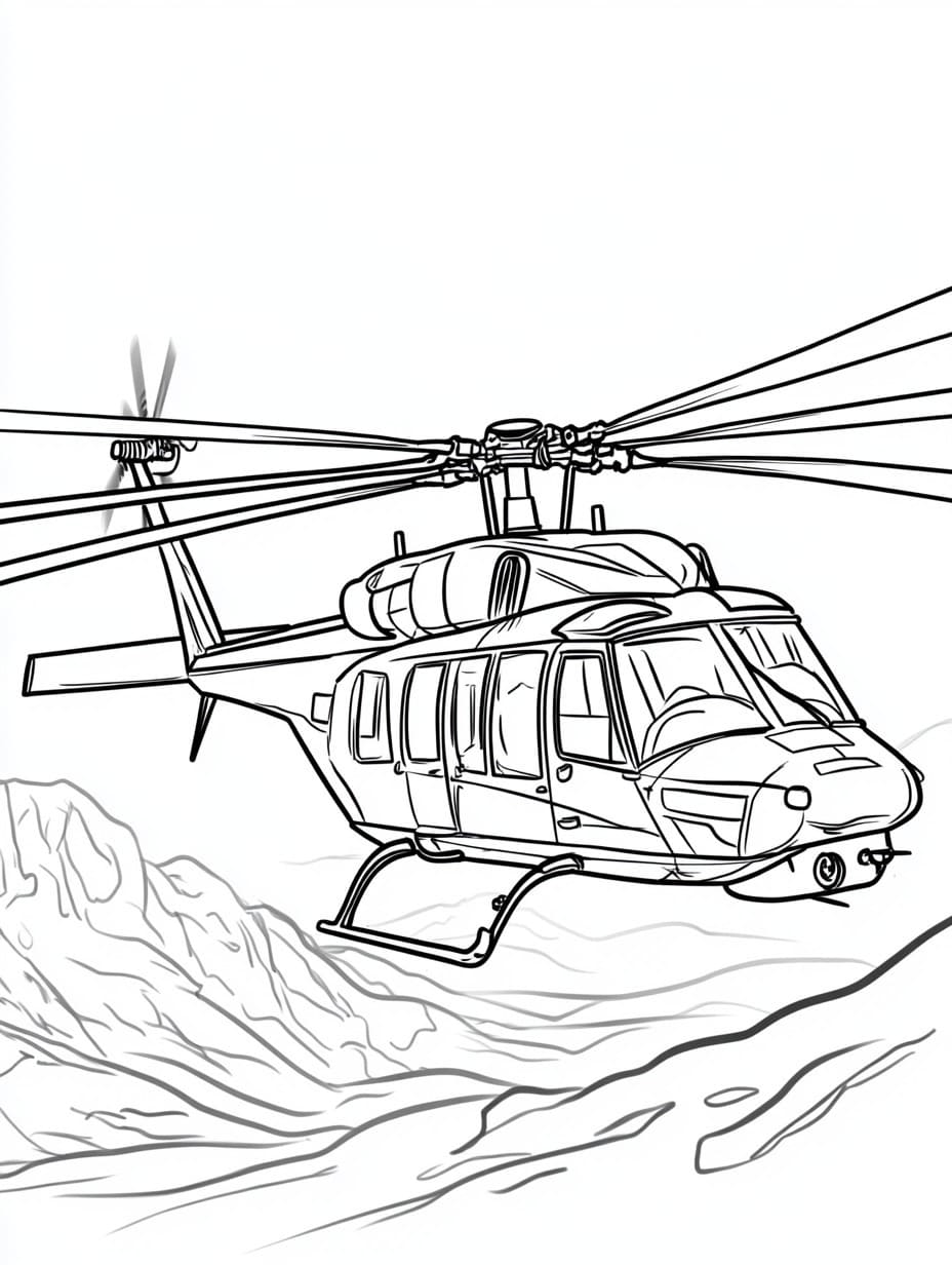 Coloriage gratuit Helicoptère #217887 de la collection Transport à imprimer