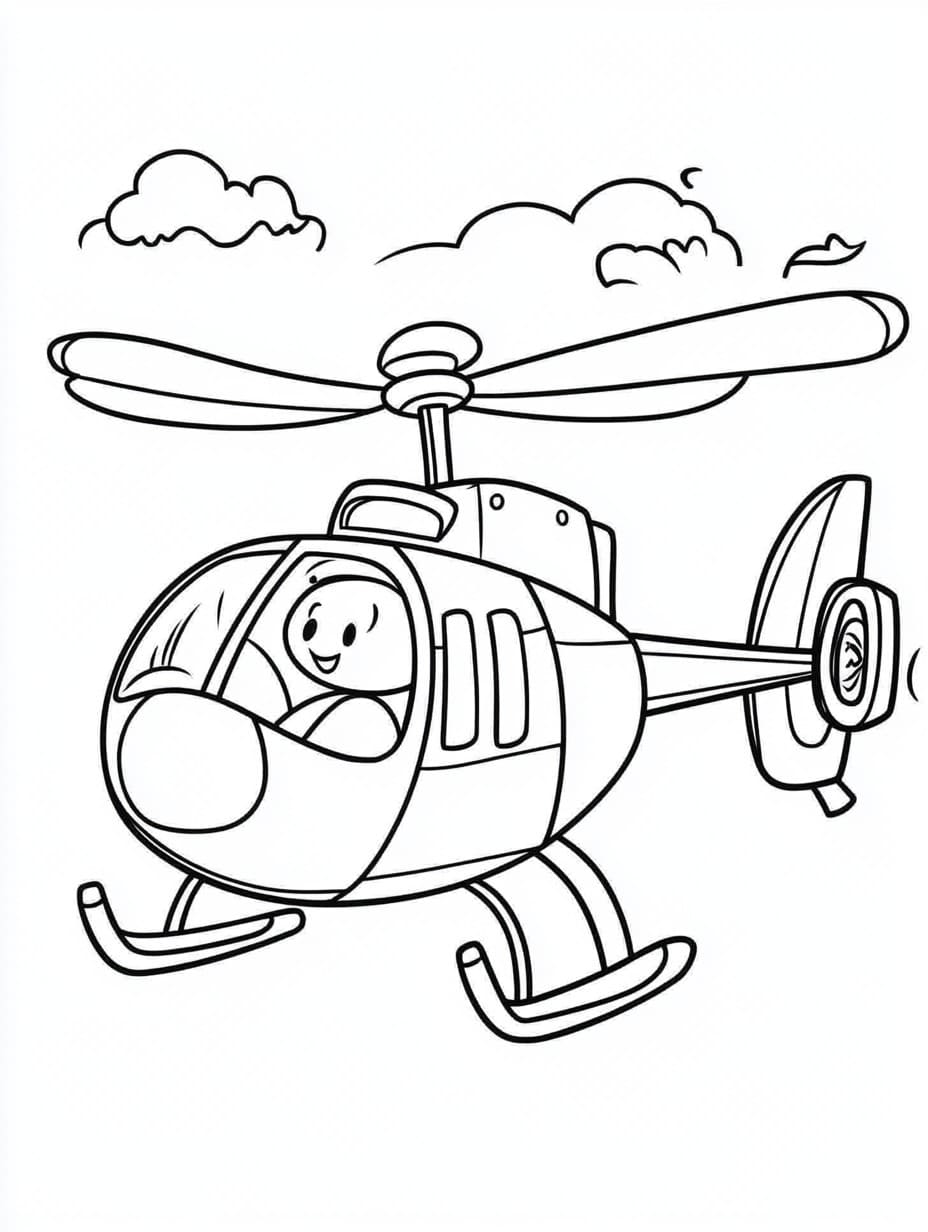 Coloriage gratuit Helicoptère #217890 de la collection Transport à imprimer