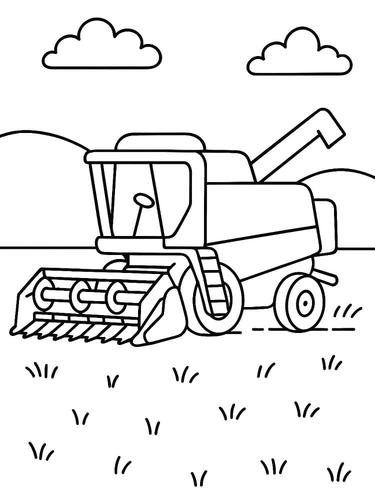 Coloriage gratuit Moissonneuse Batteuse #221894 de la collection Transport à imprimer