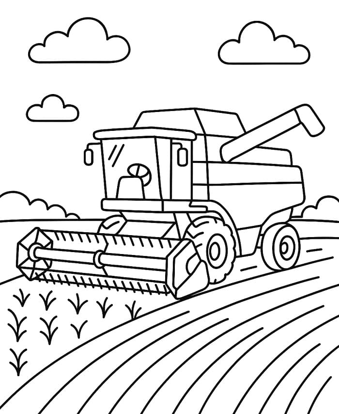 Coloriage gratuit Moissonneuse Batteuse #221898 de la collection Transport à imprimer