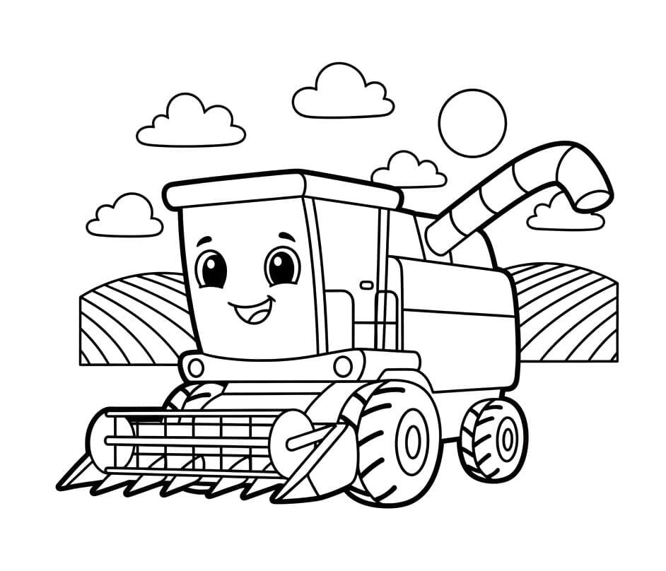 Coloriage gratuit Moissonneuse Batteuse #221905 de la collection Transport à imprimer
