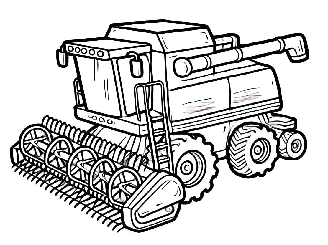 Coloriage gratuit Moissonneuse Batteuse #221910 de la collection Transport à imprimer