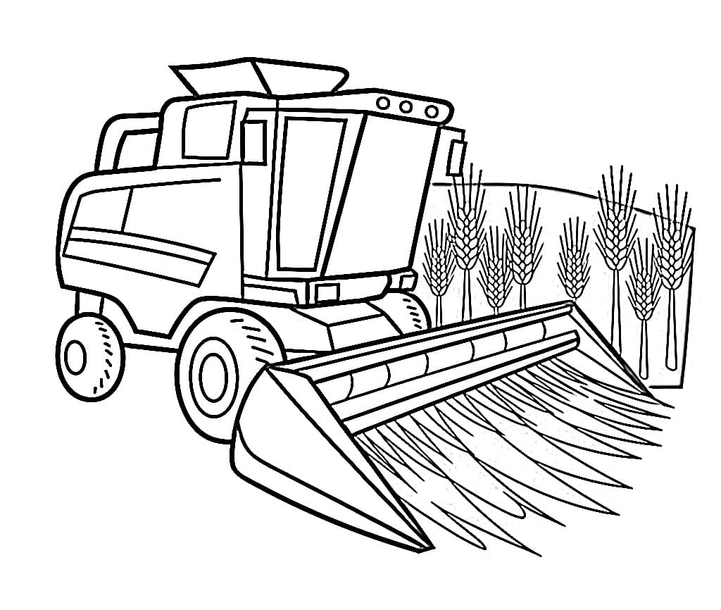 Coloriage gratuit Moissonneuse Batteuse #221920 de la collection Transport à imprimer