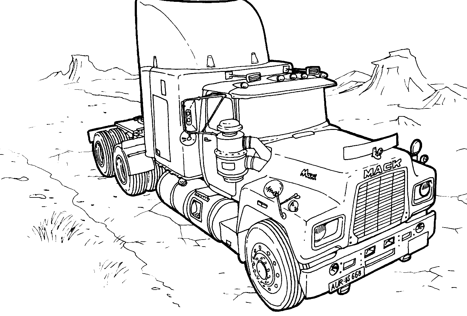 Dessin à colorier: Monster Truck (Transport) #141292 - Coloriages à Imprimer Gratuits