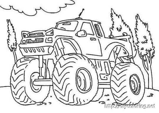 Dessin à colorier: Monster Truck (Transport) #141298 - Coloriages à Imprimer Gratuits