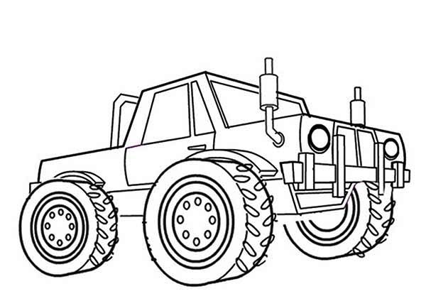 Dessin à colorier: Monster Truck (Transport) #141387 - Coloriages à Imprimer Gratuits