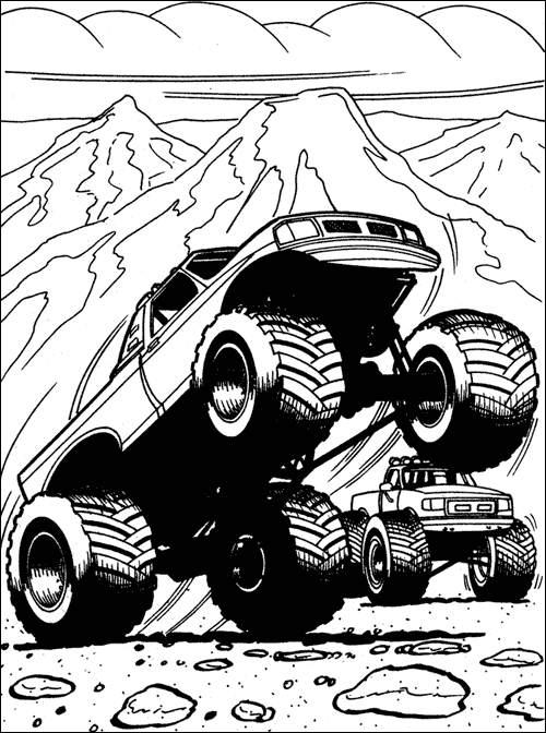 Dessin à colorier: Monster Truck (Transport) #141397 - Coloriages à Imprimer Gratuits