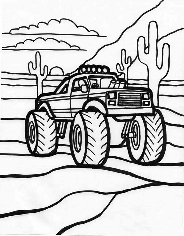 Dessin à colorier: Monster Truck (Transport) #141429 - Coloriages à Imprimer Gratuits