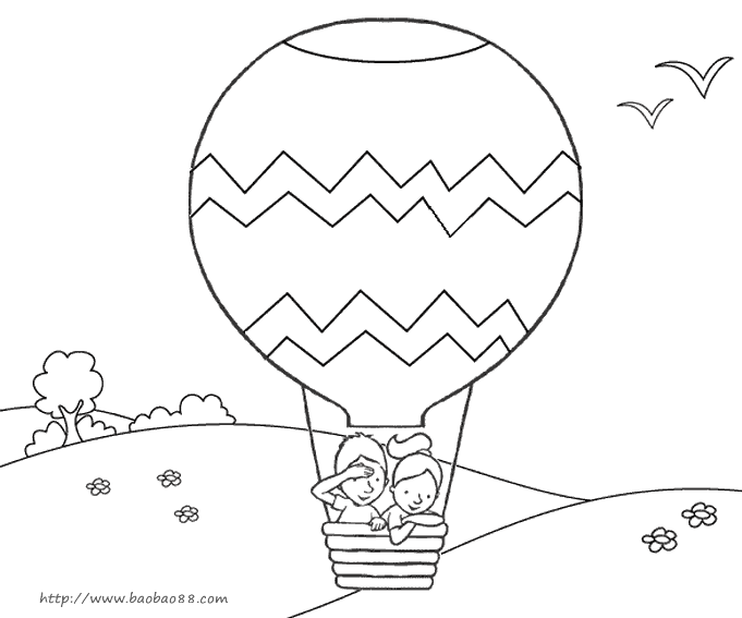 Dessin à colorier: Montgolfière (Transport) #134604 - Coloriages à Imprimer Gratuits