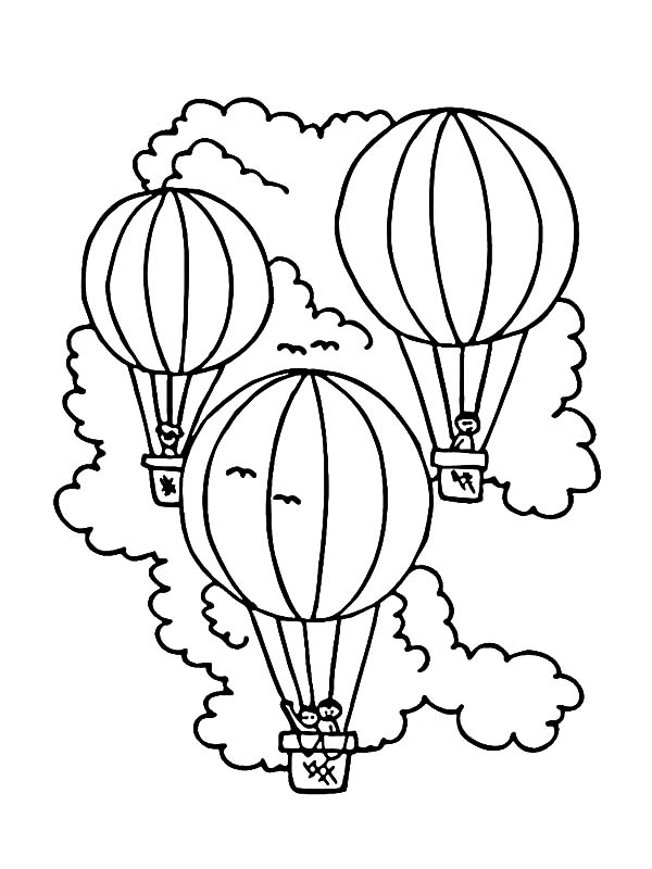 Dessin à colorier: Montgolfière (Transport) #134699 - Coloriages à Imprimer Gratuits