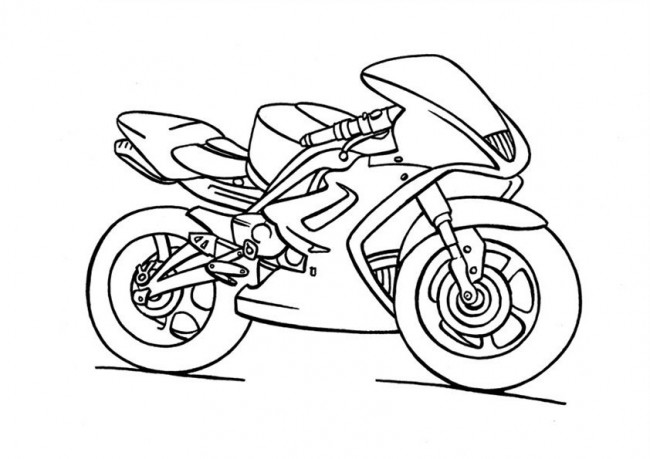 Dessin à colorier: Moto (Transport) #136272 - Coloriages à Imprimer Gratuits