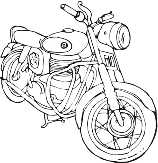 Dessin à colorier: Moto (Transport) #136435 - Coloriages à Imprimer Gratuits