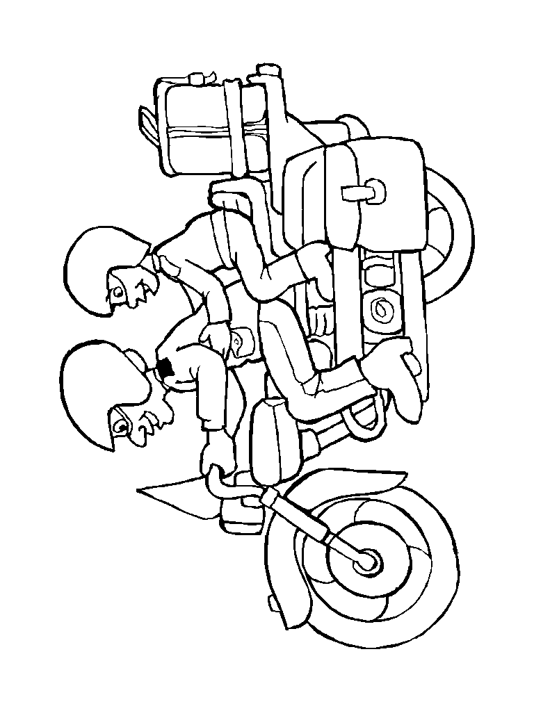 Dessin à colorier: Moto (Transport) #136436 - Coloriages à Imprimer Gratuits