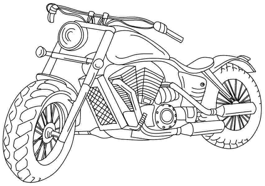 Coloriage à imprimer Moto #175334 de la série Transport, gratuit pour enfants et adultes