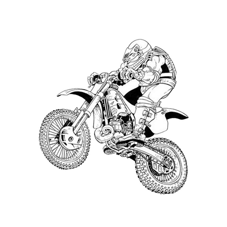 coloriage motocross 136501 transport dessin à colorier