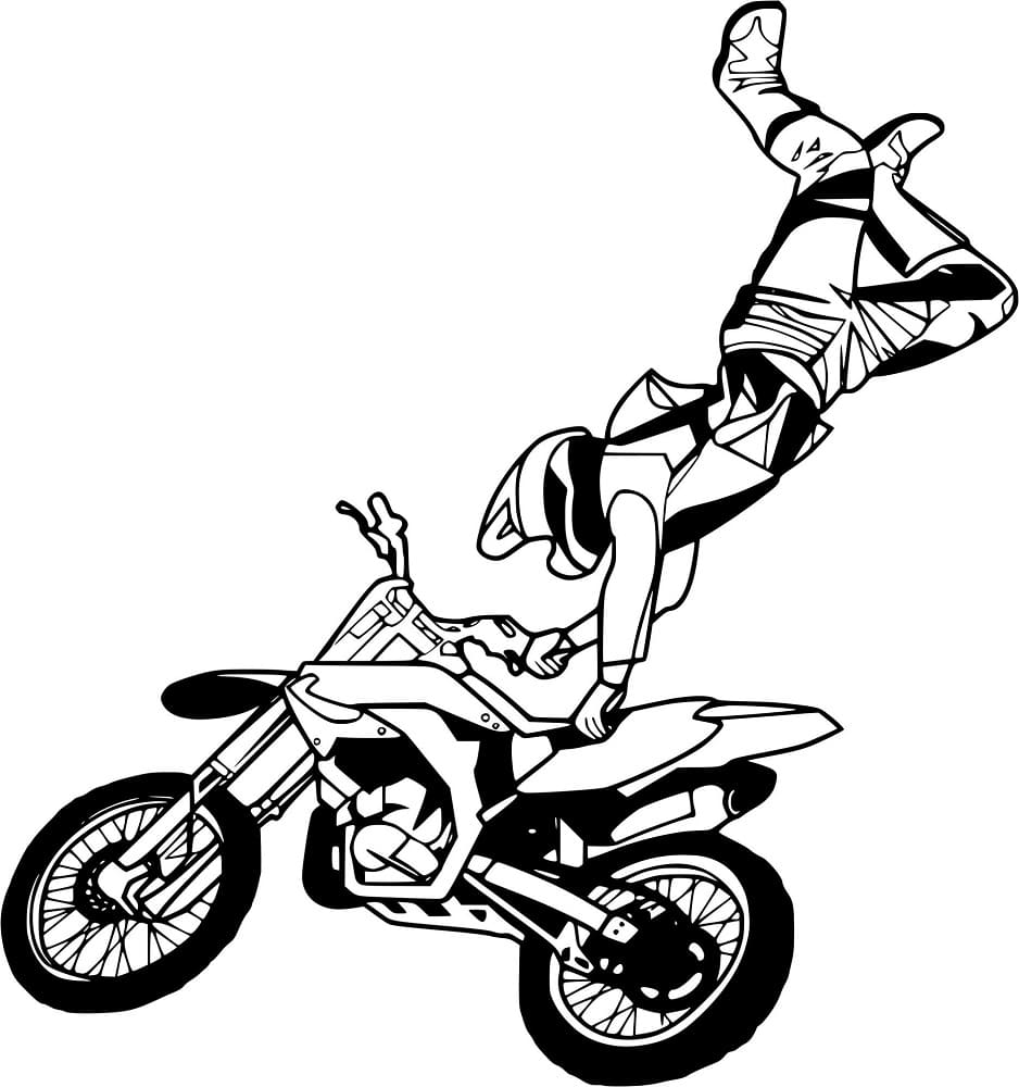 Dessin à colorier: Motocross (Transport) #209985 - Coloriages à Imprimer Gratuits