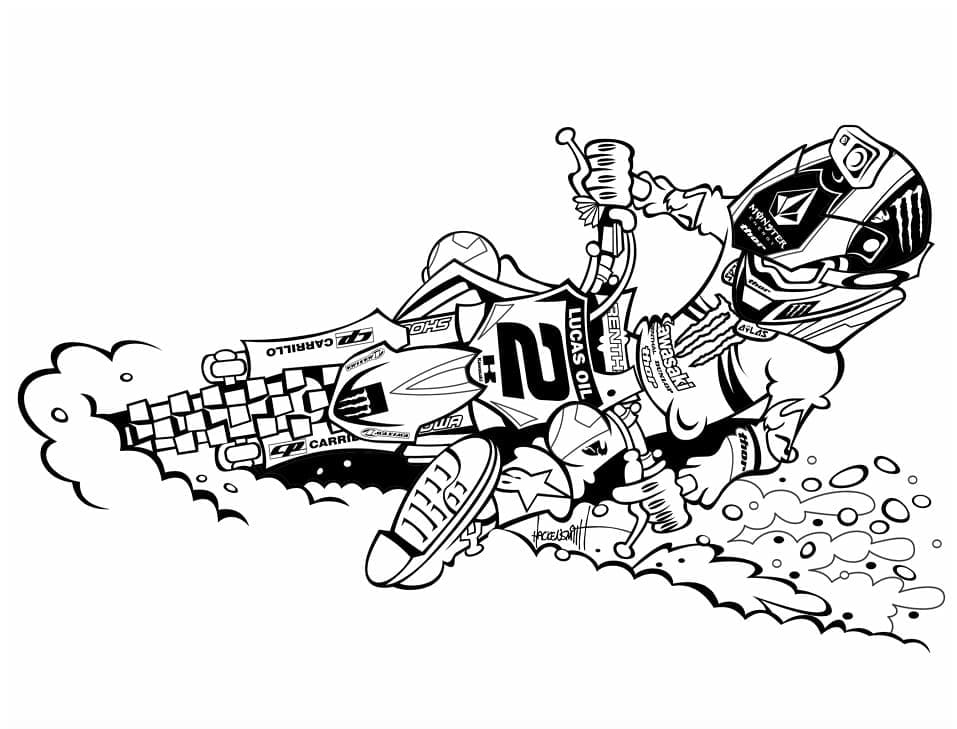 Coloriage gratuit Motocross #209996 de la collection Transport à imprimer