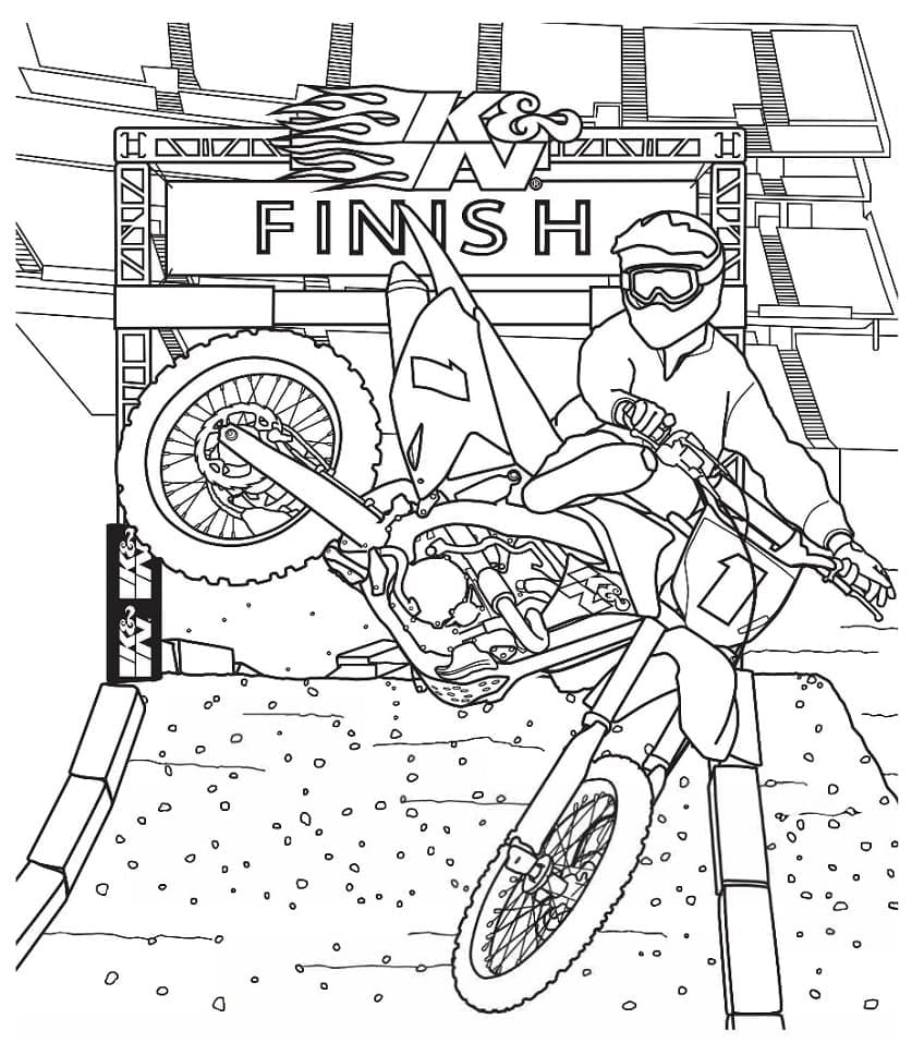 Coloriage gratuit Motocross #210014 de la collection Transport à imprimer