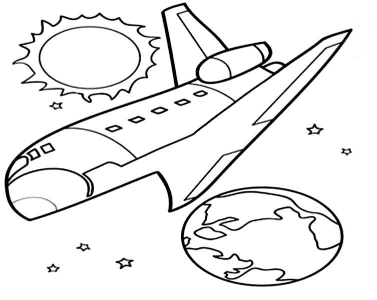 Dessin à colorier: Navette Spatiale (Transport) #140555 - Coloriages à Imprimer Gratuits