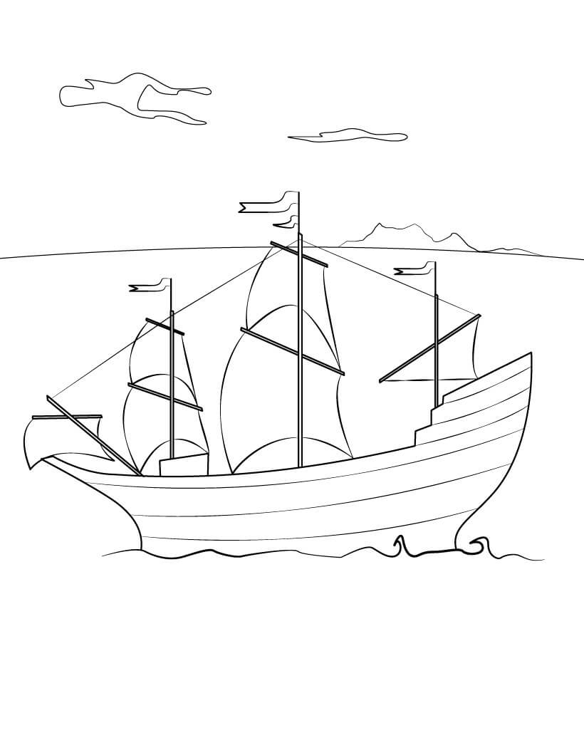 Coloriage imprimable Navire et Bateau #171575 de la collection Transport à colorier aux crayons