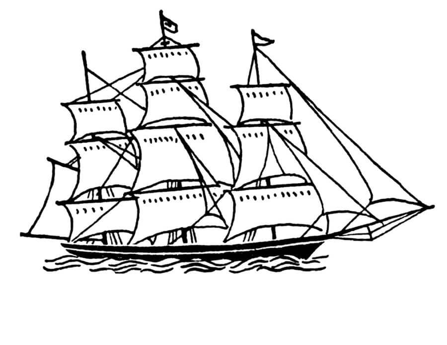 Dessin Navire et Bateau #171596 à colorier de la série Transport, gratuit à télécharger et imprimer