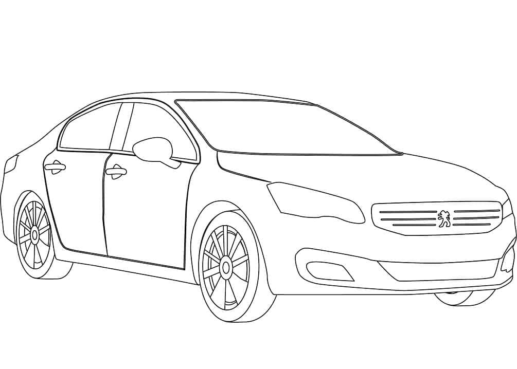 Dessin Peugeot #206146 à colorier de la série Transport, gratuit à télécharger et imprimer