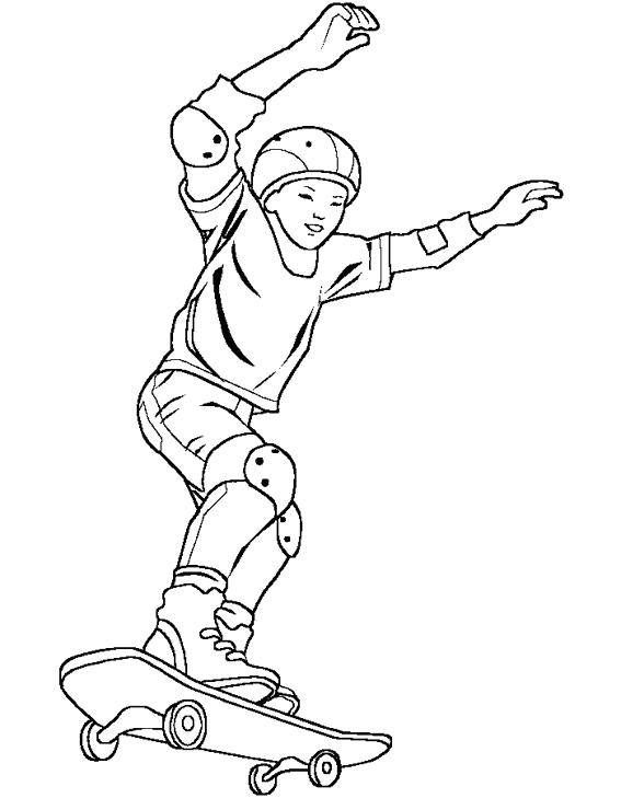Dessin à colorier: Skateboard / Planche à roulette (Transport) #139296 - Coloriages à Imprimer Gratuits