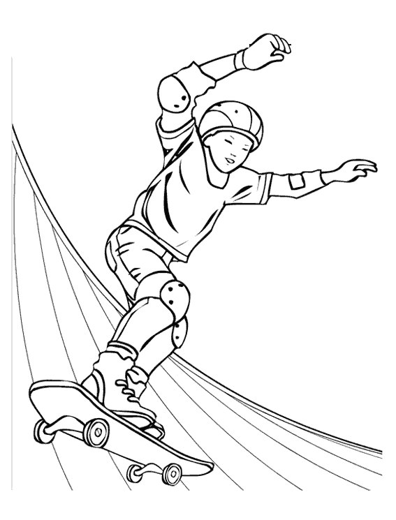 Dessin à colorier: Skateboard / Planche à roulette (Transport) #139301 - Coloriages à Imprimer Gratuits