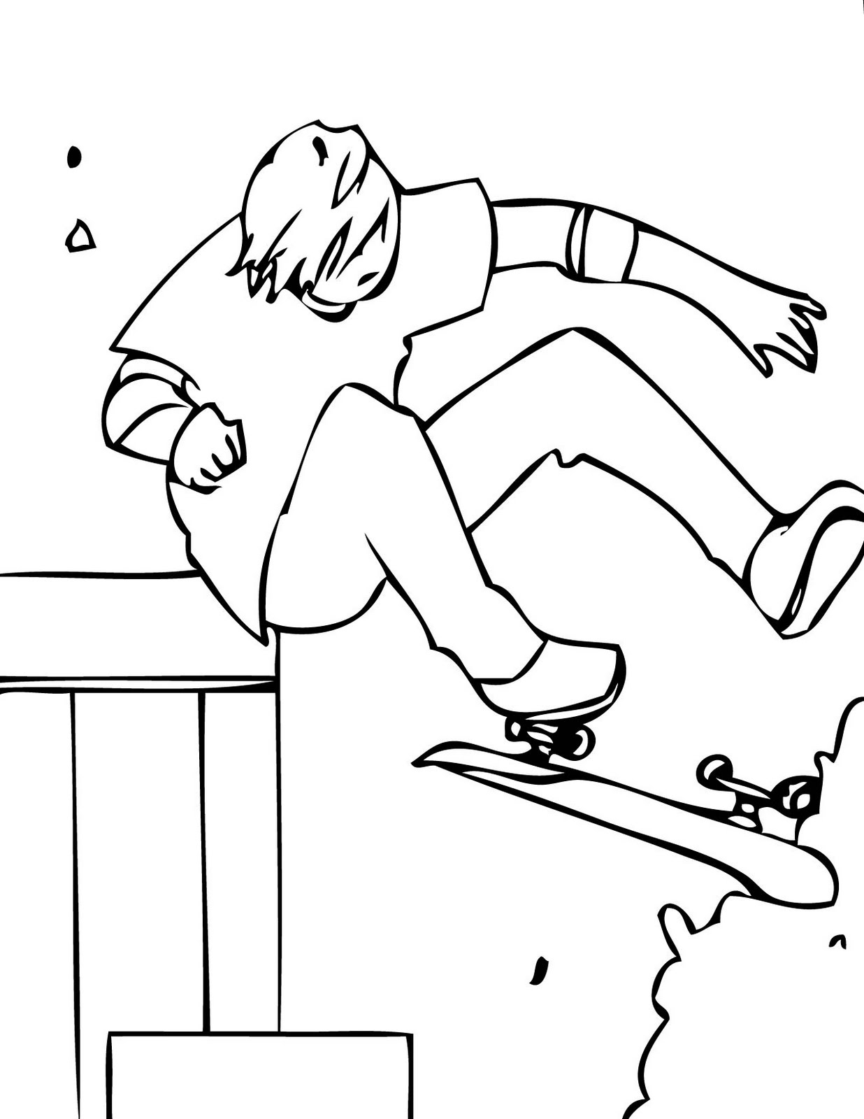 Dessin à colorier: Skateboard / Planche à roulette (Transport) #139305 - Coloriages à Imprimer Gratuits