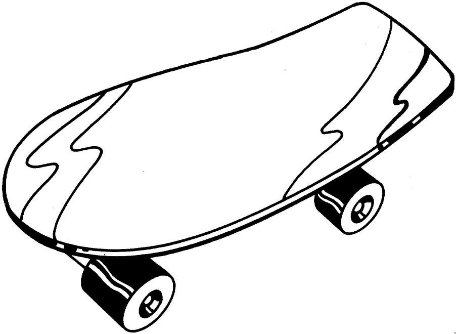 Dessin à colorier: Skateboard / Planche à roulette (Transport) #139308 - Coloriages à Imprimer Gratuits