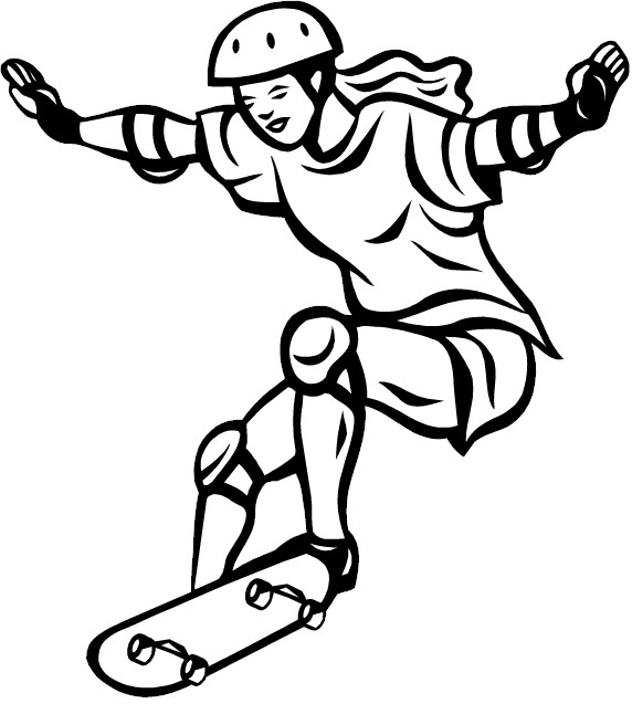 Dessin à colorier: Skateboard / Planche à roulette (Transport) #139309 - Coloriages à Imprimer Gratuits