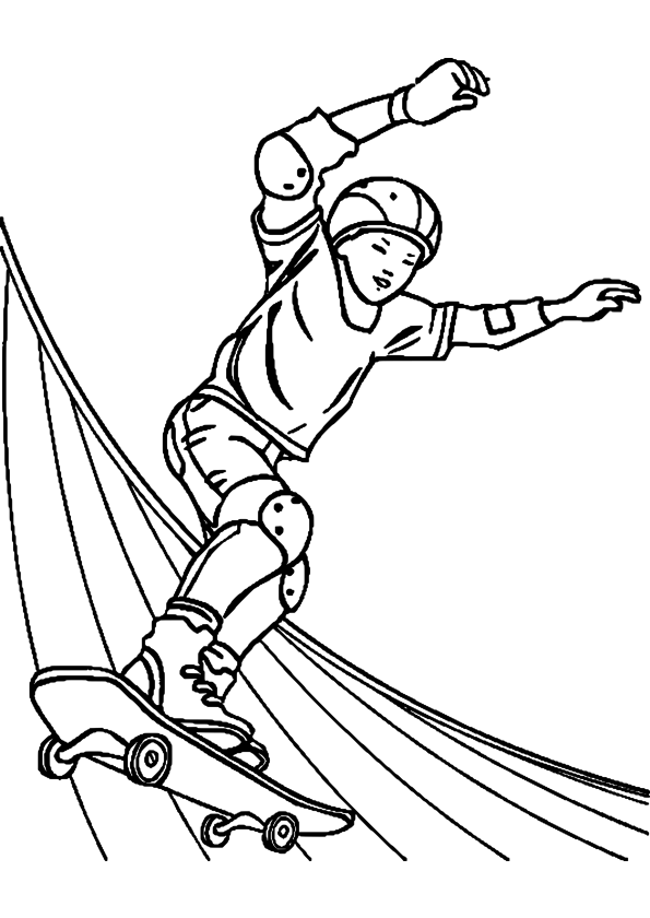 Dessin à colorier: Skateboard / Planche à roulette (Transport) #139314 - Coloriages à Imprimer Gratuits