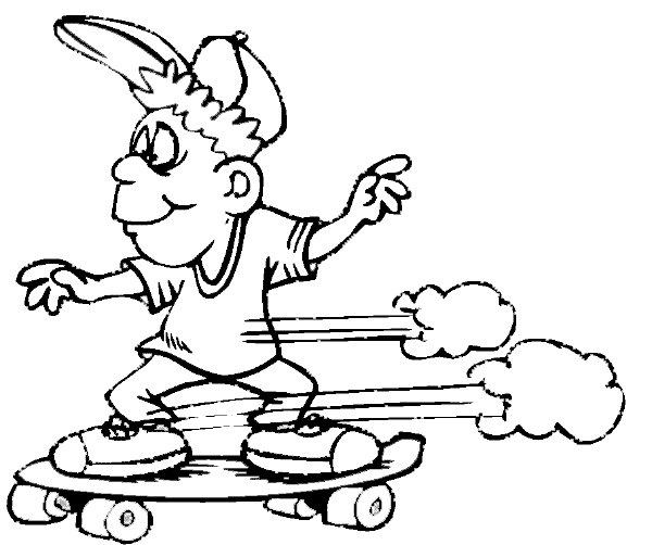 Dessin à colorier: Skateboard / Planche à roulette (Transport) #139317 - Coloriages à Imprimer Gratuits