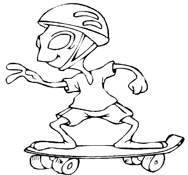 Dessin à colorier: Skateboard / Planche à roulette (Transport) #139333 - Coloriages à Imprimer Gratuits