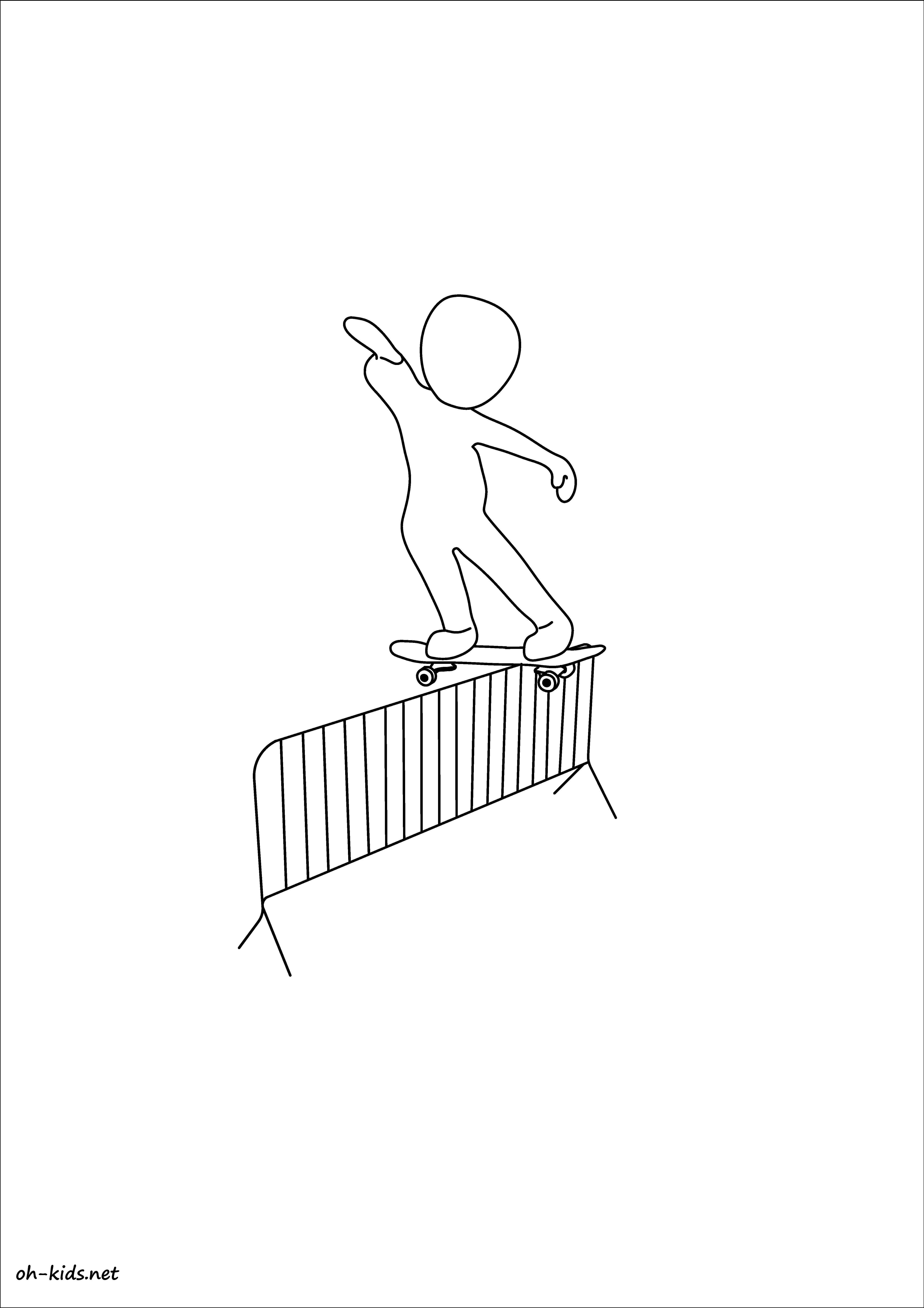 Dessin à colorier: Skateboard / Planche à roulette (Transport) #139348 - Coloriages à Imprimer Gratuits