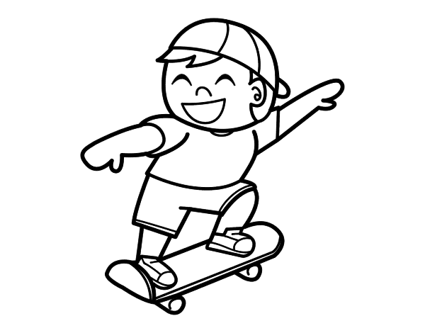 Dessin à colorier: Skateboard / Planche à roulette (Transport) #139350 - Coloriages à Imprimer Gratuits