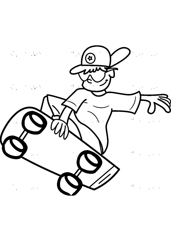 Dessin à colorier: Skateboard / Planche à roulette (Transport) #139366 - Coloriages à Imprimer Gratuits