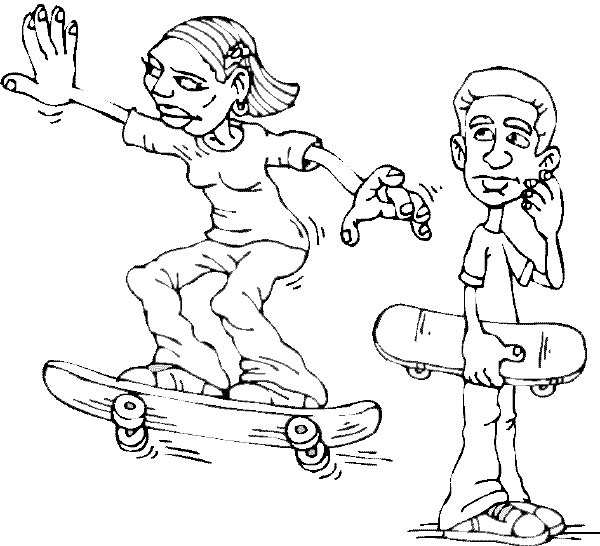 Dessin à colorier: Skateboard / Planche à roulette (Transport) #139399 - Coloriages à Imprimer Gratuits