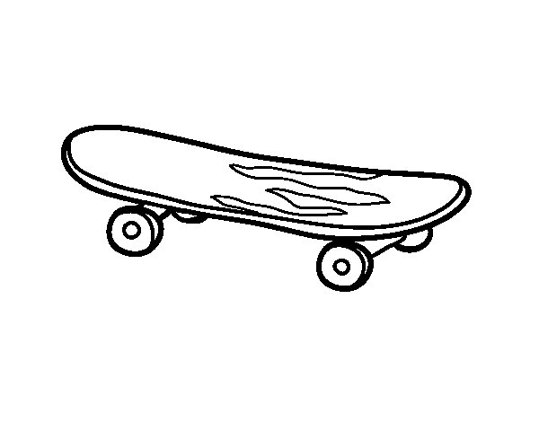 Dessin à colorier: Skateboard / Planche à roulette (Transport) #139410 - Coloriages à Imprimer Gratuits