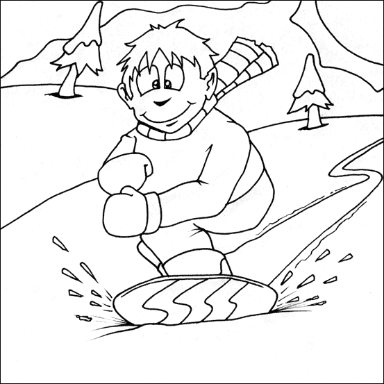 Dessin à colorier: Snowboard / Planche à neige (Transport) #143809 - Coloriages à Imprimer Gratuits