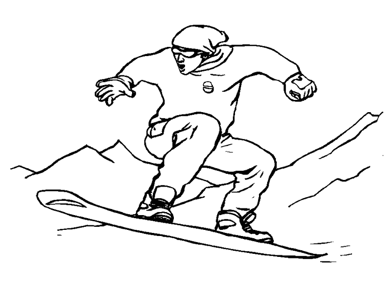 Dessin à colorier: Snowboard / Planche à neige (Transport) #143887 - Coloriages à Imprimer Gratuits