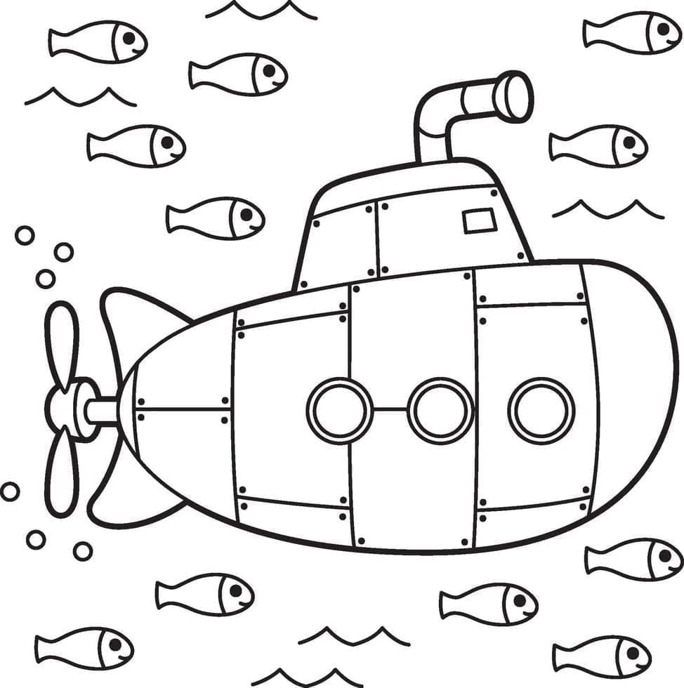 Coloriage imprimable Sous Marin #206208 de la collection Transport à colorier aux crayons