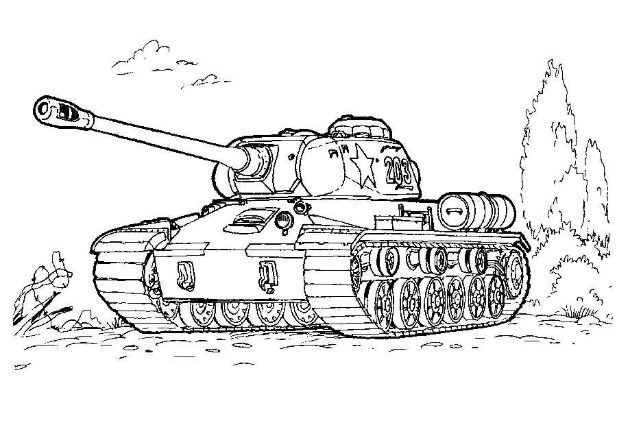 Dessin à colorier: Tank (Transport) #138001 - Coloriages à Imprimer Gratuits